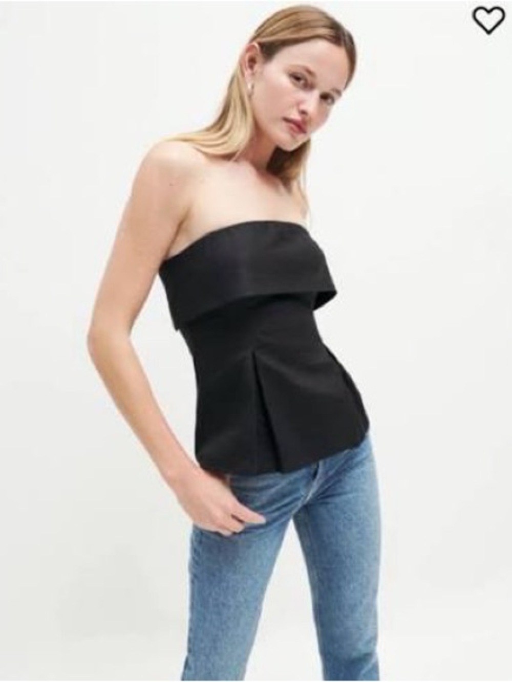 Black Strapless Reformation Top